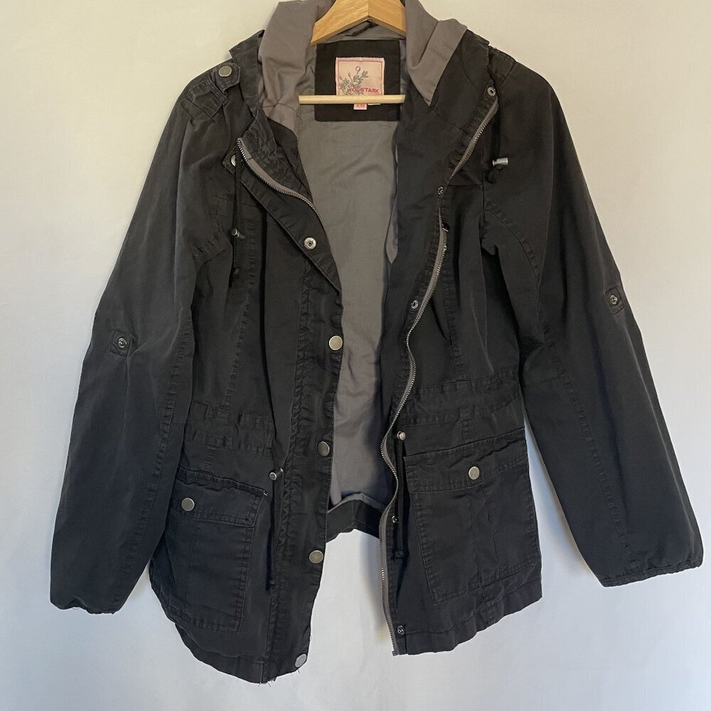 Holstark Womens XL Black Hooded Jacket With Pockets & Zipper Closure